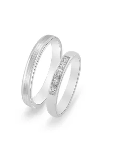  Arany karikagyűrű pár EGF-M50511-003fc cirkóniával fehér arany