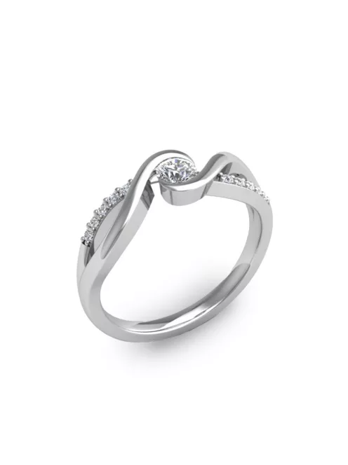 Gyűrűguru eljegyzési gyűrű 0.17ct szintetikus gyémánttal ETF 112  
