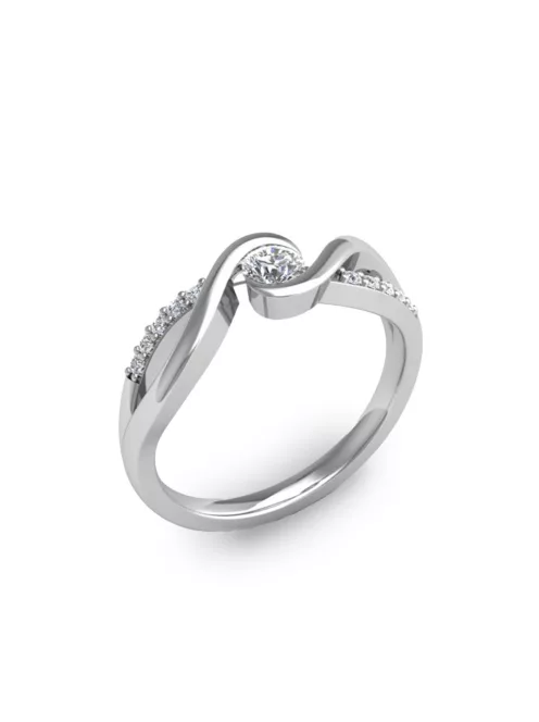Gyűrűguru eljegyzési gyűrű 0.17ct gyémánttal ETF 112  