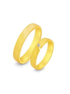 Arany karikagyűrű pár F13264sc cirkóniával sárga arany