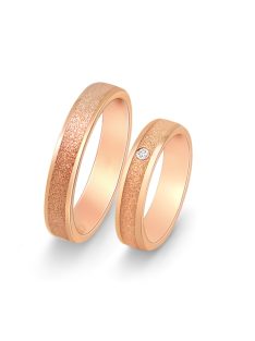Arany karikagyűrű pár F14017rc cirkóniával rozé arany