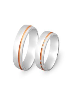   Arany karikagyűrű pár F3417gyfrf cirkóniával fehér és rozé arany