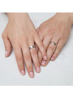   Arany karikagyűrű pár F3417gyfrf cirkóniával fehér és rozé arany