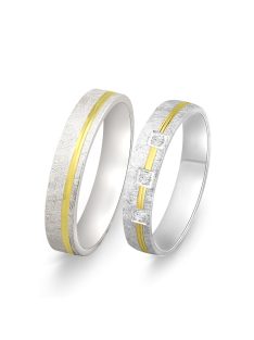   Arany karikagyűrű pár F3652fsfc cirkóniával fehér és sárga arany