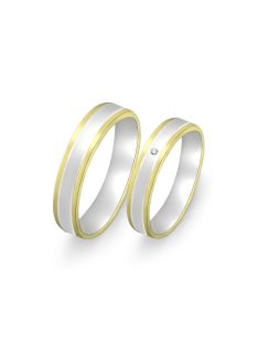   Arany karikagyűrű pár F3879sfsc cirkóniával sárga és fehér arany