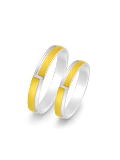 Arany karikagyűrű pár F4395fs fehér és sárga arany