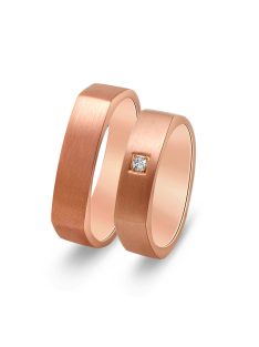   Arany karikagyűrű pár G2184-Kgy cirkóniával vörös arany