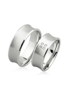 Arany karikagyűrű pár G3367gyf cirkóniával fehér arany