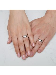 Arany karikagyűrű pár G3372gyf cirkóniával fehér arany