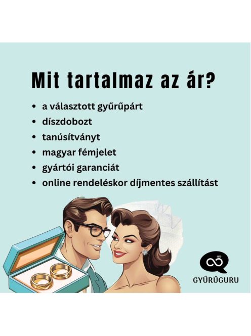 Arany karikagyűrű pár G4365gyr cirkóniával rozé arany