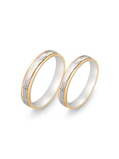   Arany karikagyűrű pár GD226-066sfs sárga és fehér arany