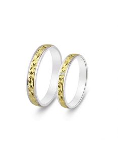   Arany karikagyűrű pár GD226-067fsfc cirkóniával fehér és sárga arany