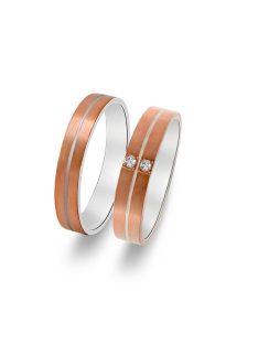   Arany karikagyűrű pár GD226-D1975gyrfr cirkóniával rozé és fehér arany