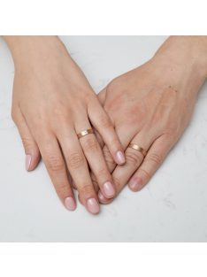   Arany karikagyűrű pár GD226-D1975gyrfr cirkóniával rozé és fehér arany