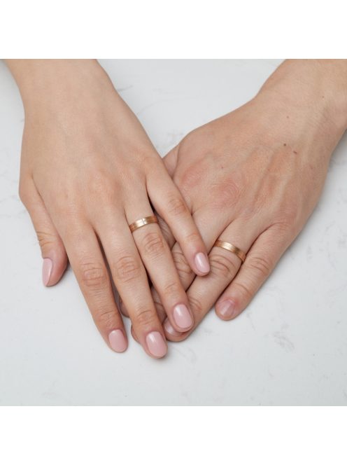 Arany karikagyűrű pár GD226-D1975gyrfr cirkóniával rozé és fehér arany