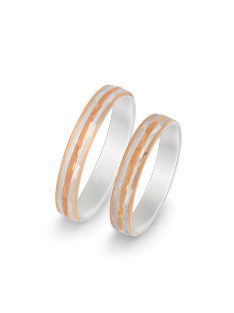   Arany karikagyűrű pár GD226-c2446fr fehér és rozé arany