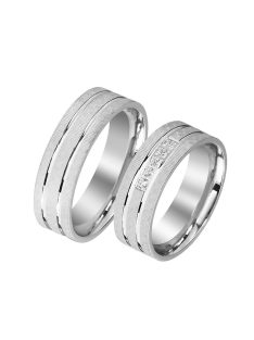   Arany karikagyűrű pár GSL5101gyf cirkóniával fehér arany