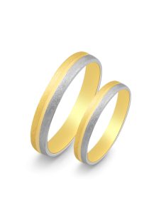 Arany karikagyűrű pár HK00013sf sárga és fehér arany