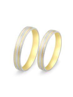 Arany karikagyűrű pár HK00032fs fehér és sárga arany