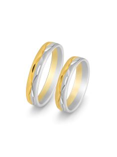 Arany karikagyűrű pár HU M1143SF sárga és fehér arany