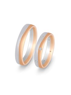   Arany karikagyűrű pár HU RA3410gyfr cirkóniával fehér és rozé arany