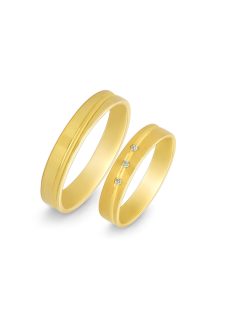   Arany karikagyűrű pár HU RA407Sgy cirkóniával sárga arany