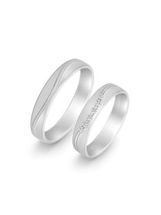   Arany karikagyűrű pár HU RA408F cirkóniával fehér arany