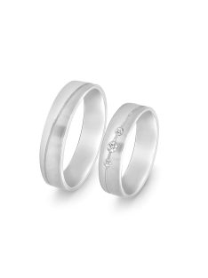   Arany karikagyűrű pár HU RA522Fgy cirkóniával fehér arany