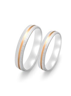   Arany karikagyűrű pár ISF72-60922frf fehér és rozé arany