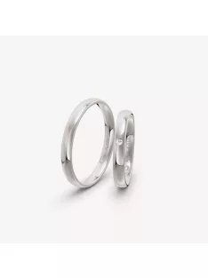   Arany karikagyűrű pár 0,015ct Classic LF1-3MM fehér arany