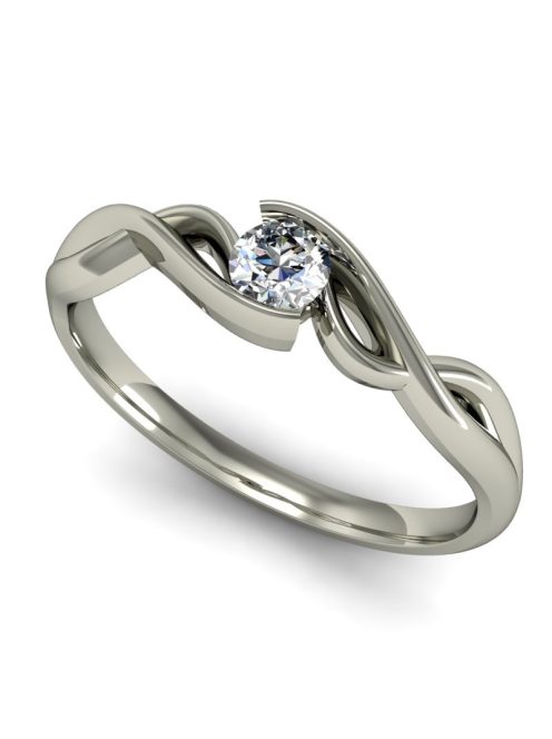 Gyűrűguru eljegyzési gyűrű 0.1ct szintetikus gyémánttal MX040 