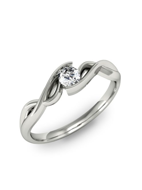 Gyűrűguru eljegyzési gyűrű 0.1ct szintetikus gyémánttal MX040 