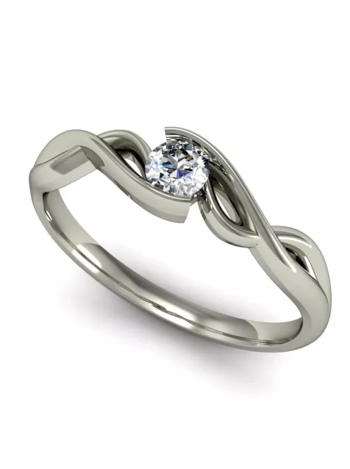 Gyűrűguru eljegyzési gyűrű 0.1ct szintetikus gyémánttal MX040 