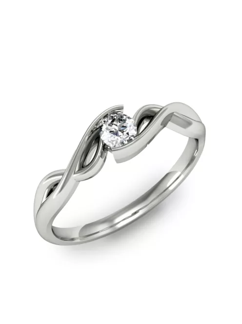 Gyűrűguru eljegyzési gyűrű 0.1ct szintetikus gyémánttal MX040 