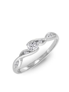   Gyűrűguru eljegyzési gyűrű 0.1ct szintetikus gyémánttal MX043 