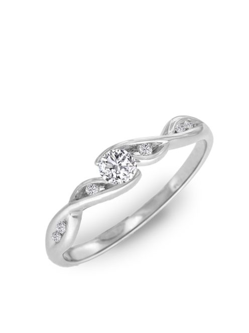 Gyűrűguru eljegyzési gyűrű 0.1ct szintetikus gyémánttal MX043 