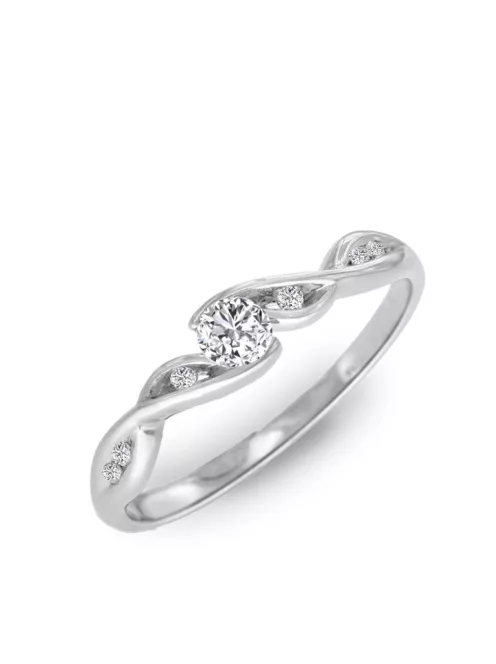 Gyűrűguru eljegyzési gyűrű 0.1ct szintetikus gyémánttal MX043 
