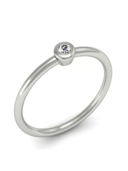 Gyűrűguru eljegyzési gyűrű  0.07ct szintetikus gyémánttal MX047 