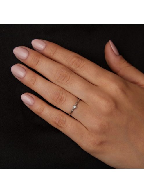 Gyűrűguru eljegyzési gyűrű  0.07ct szintetikus gyémánttal MX047 