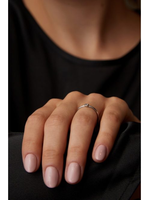 Gyűrűguru eljegyzési gyűrű  0.07ct szintetikus gyémánttal MX047 