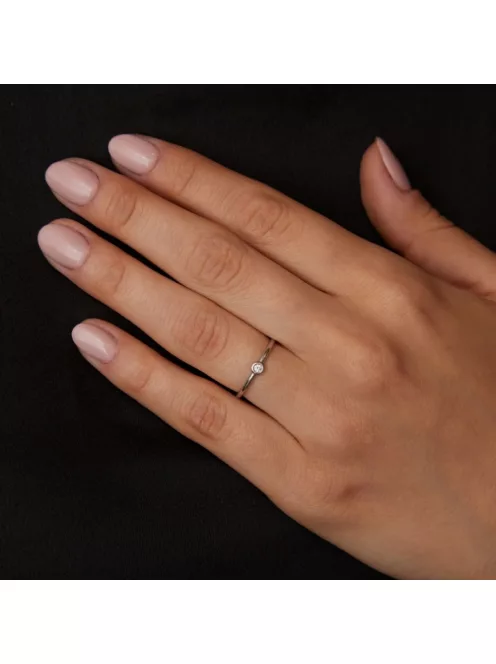Gyűrűguru eljegyzési gyűrű  0.07ct szintetikus gyémánttal MX047 