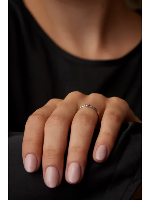 Gyűrűguru eljegyzési gyűrű  0.07ct szintetikus gyémánttal MX047 