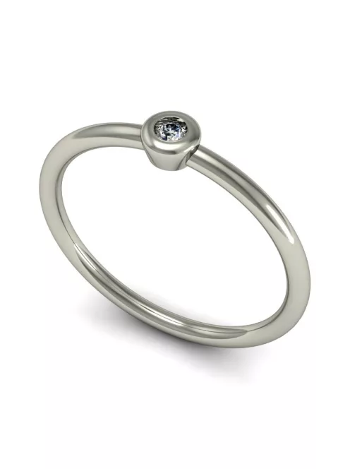 Gyűrűguru eljegyzési gyűrű  0.07ct szintetikus gyémánttal MX047 