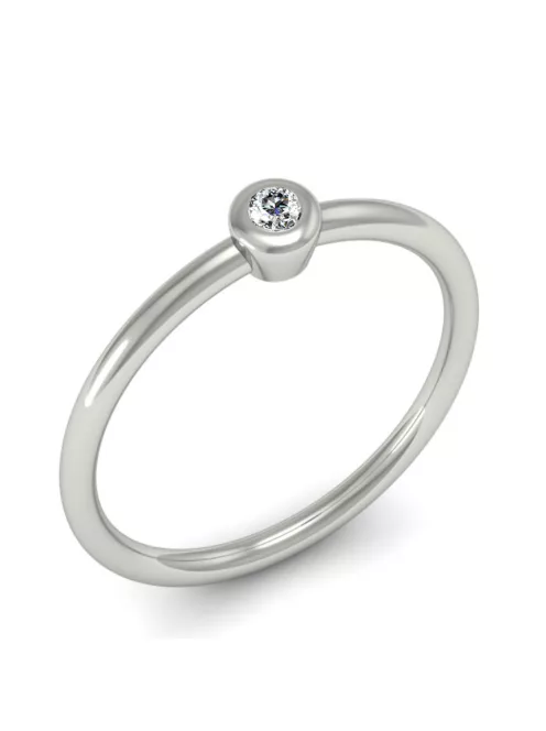 Gyűrűguru eljegyzési gyűrű  0.07ct I/SI gyémánttal MX047 
