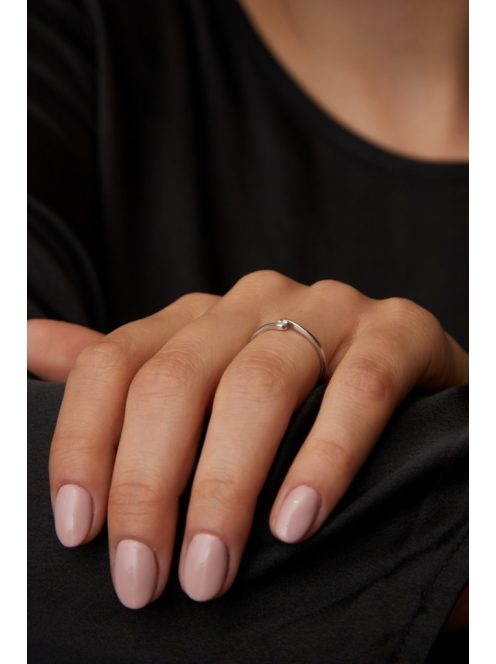 Gyűrűguru eljegyzési gyűrű  0.07ct szintetikus gyémánttal MX049 
