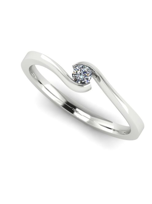 Gyűrűguru eljegyzési gyűrű  0.07ct szintetikus gyémánttal MX049 