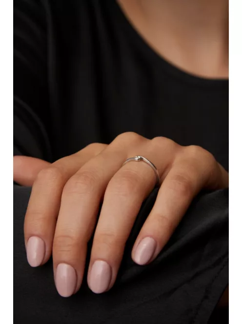 Gyűrűguru eljegyzési gyűrű  0.07ct szintetikus gyémánttal MX049 