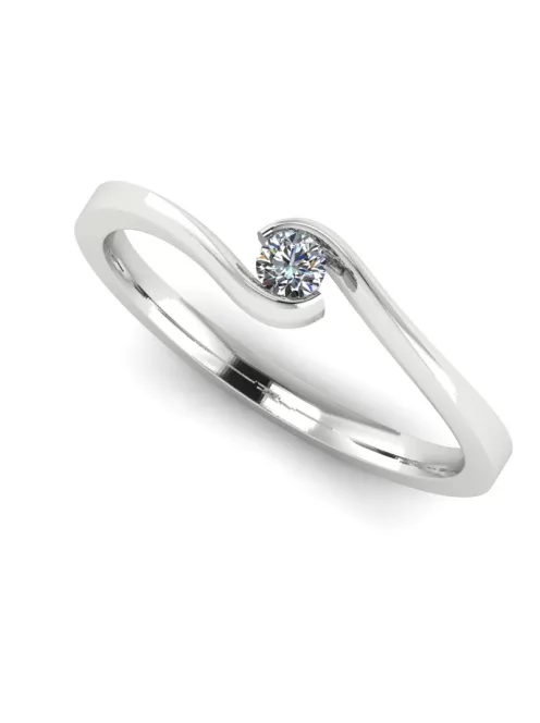 Gyűrűguru eljegyzési gyűrű  0.07ct szintetikus gyémánttal MX049 