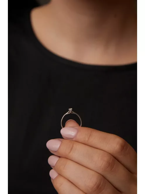 Gyűrűguru eljegyzési gyűrű  0,07Ct szintetikus gyémánttal MX062 