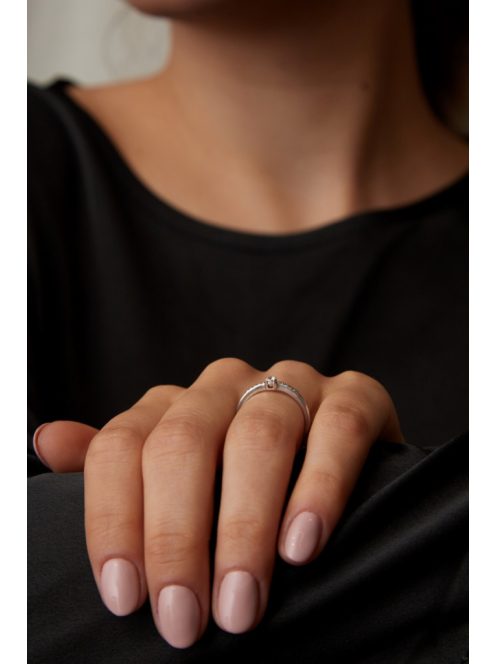 Gyűrűguru eljegyzési gyűrű 0.1ct szintetikus gyémánttal MX068 